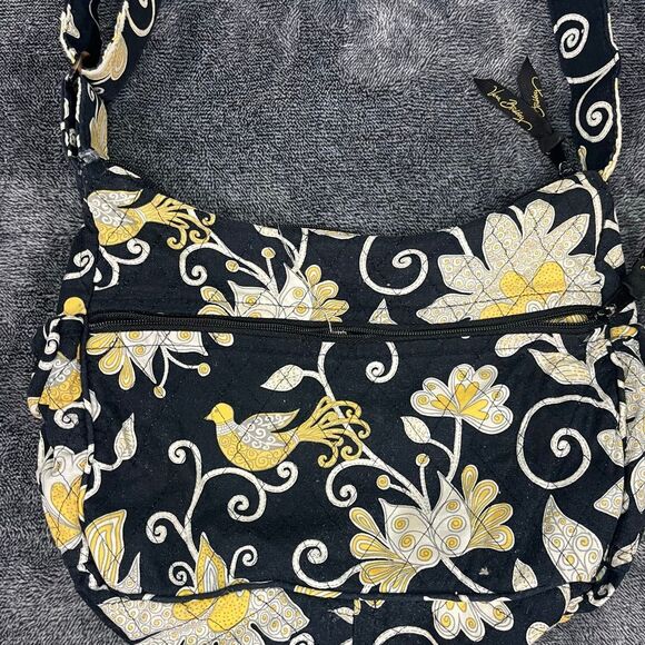Vera Bradley On the Go Shoulder Purse Yellow Bird Style - Picture 3 of 4